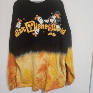 Walt Disney Spirit Jersey Mickey Mouse Halloween Tie Dye Long Sleeve Top XXL